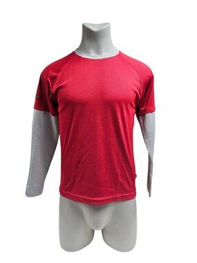 ZOIC gray and red long sleeve poly cycling jersey . Medium